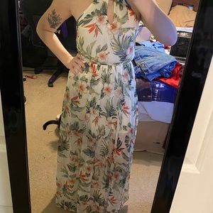 Hollister maxi dress, tropical pattern